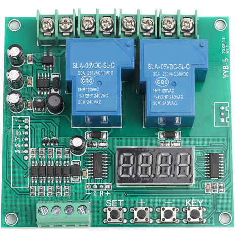 YYB-5 12v 24v Carte de commande avant/arrière du moteur Module de cycle de synchronisation de retard à deux relais