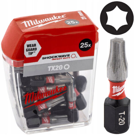 (z) Großpackung BIT SHOCKWAVE TX20 25mm (25 Stk.)