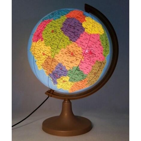 Zachem Globe della Polonia: mappa amministrativa e fisica, illuminata
