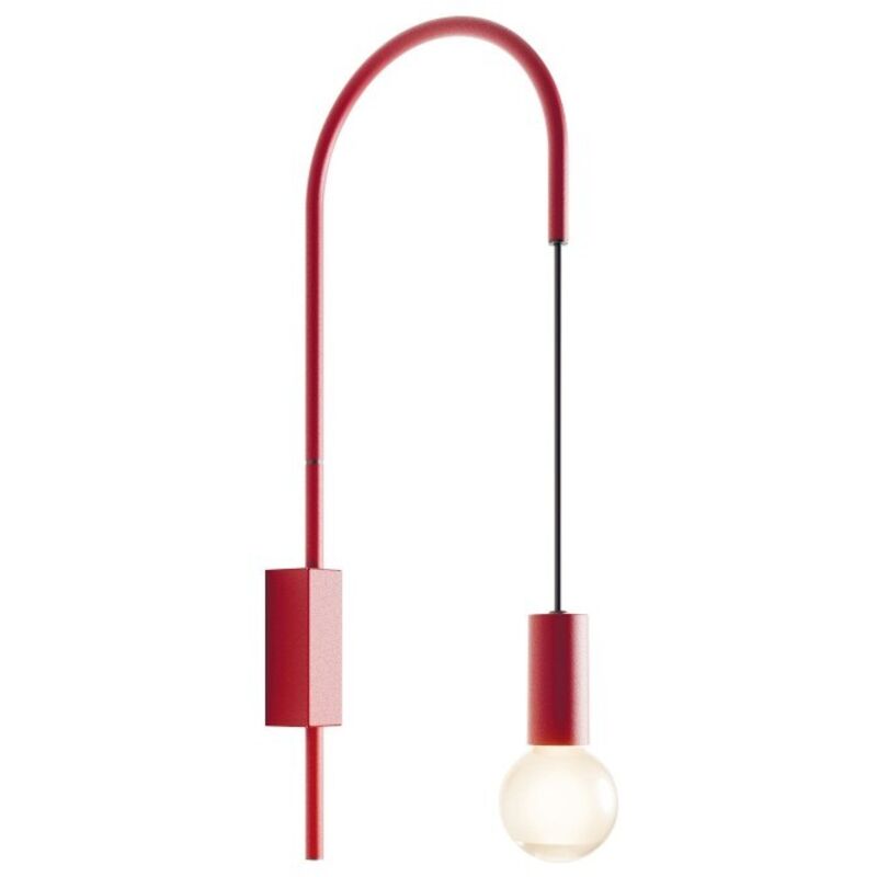 Zafferano - Applique Filo, orientable à 200, métal peint, ampoule E27 max 60W incluse, H 61cm - Rouge Zafferano - Applique Filo, orientable à 200, métal peint, ampoule E27 max 60W incluse, H 61cm - Rouge