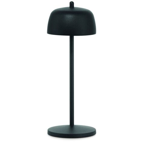 Zafferano Lampada a led da tavolo CIRCE Nera ricaricabile e dimmerabile