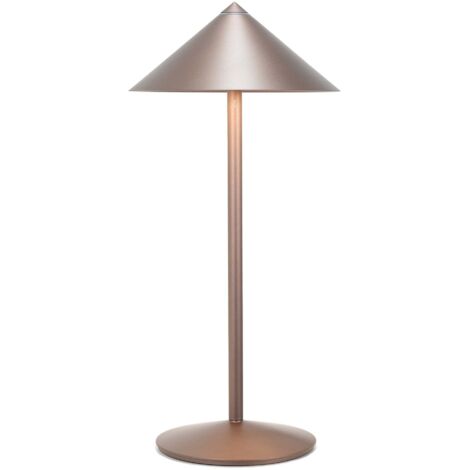 Zafferano Lampada da Tavolo Led Ricaricabile Pina L Desk - 6W, IP65, Dimmer Touch, Testa Magnetica, Design Moderno per Interni ed Esterni - Bronzo