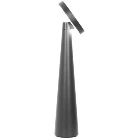 Zafferano Lampada da Tavolo Ricaricabile Angelina - Senza Fili, Testa Orientabile, Controllo Touch, Design Moderno per Interni - Colore Nero