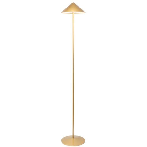 Zafferano Lampada da Terra Led Ricaricabile Pina XXL - 6W, IP65, Dimmer Touch, Testa Magnetica, Design Moderno per Interni ed Esterni - Oro