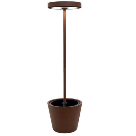 Zafferano Lampada Poldina Reverso L Piantana D 43,5 Cm H 156 Cm con Telecomando Corten
