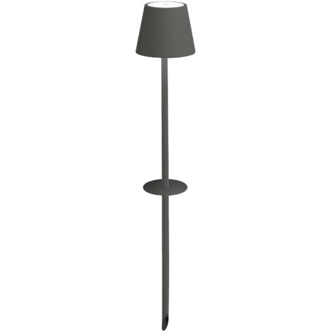 Zafferano Lampe avec piquet Poldina Pro Gris Foncé, Portable, Rechargeable, Graduable, Commande Tactile, Haute Protection, Hauteur Modulable