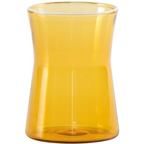 Zafferano Lot de 4 Gobelets Collection Classy en Verre Borosilicaté Soufflé à la Main Couleur Jaune Or, Design Géométrique Ergonomique pour la Table
