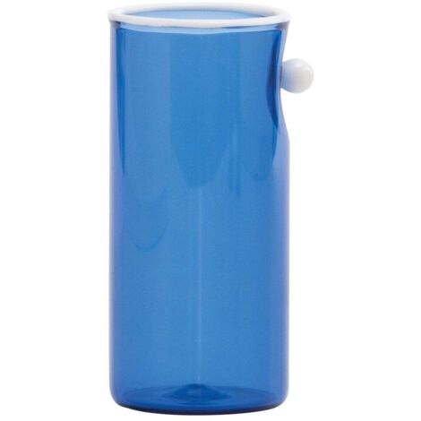 Zafferano Lot de 4 Gobelets Hauts Oyster Bleu en Verre Borosilicate Soufflé à la Main avec Perle en Verre Opaque Blanc pour Cocktails Élégantes