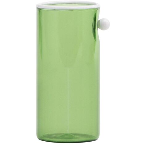 Zafferano Lot de 4 Verres Highball Collection Oyster Vert en Verre Borosilicaté Soufflé à la Main avec Détail Perle Opaque Blanc, Style Raffiné