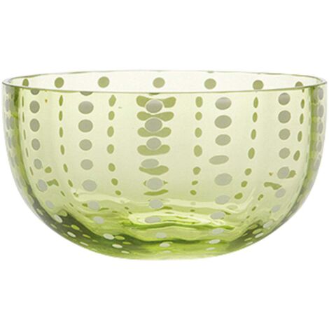 Zafferano Lot de 6 Bols Perle Vert Pomme en Verre Artisanal, Design Élégant et Raffiné pour Tables Modernes et Uniques - Collection Perle 6X