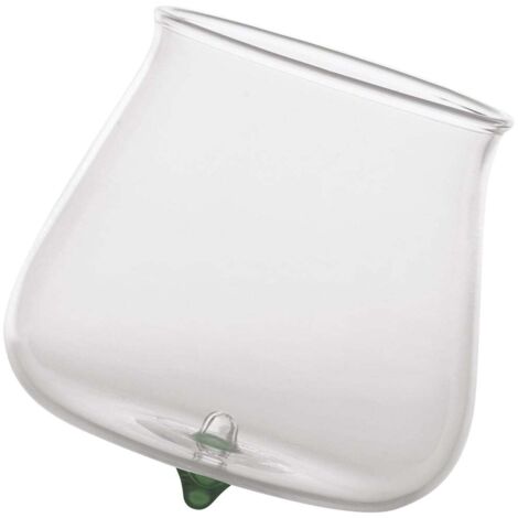 Zafferano Lot de 6 Verres Pirolo Tumbler en Verre Borosilicaté Vert - Design Horizontal Dynamique et Sophistiqué pour Votre Table Exclusive