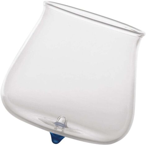 Zafferano Lot de 6 Verres Tumbler Série Pirolo en Verre Borosilicaté Bleu Design Rotatif et Oblique Résistant aux Chocs Thermiques pour Table Moderne