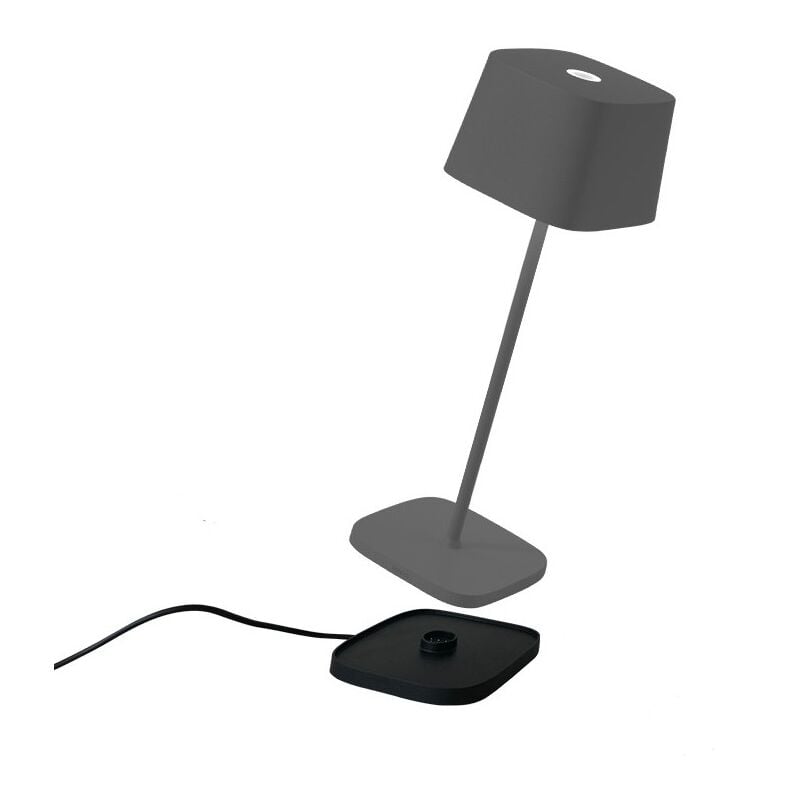 Zafferano - Lampe de table led rechargeable et dimmable Ofelia Pro Gris Foncé