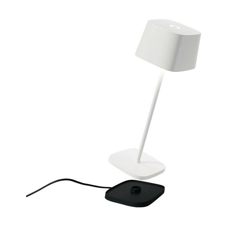 Zafferano - Lampada a led da tavolo Ofelia Pro Bianca ricaricabile e dimmerabile
