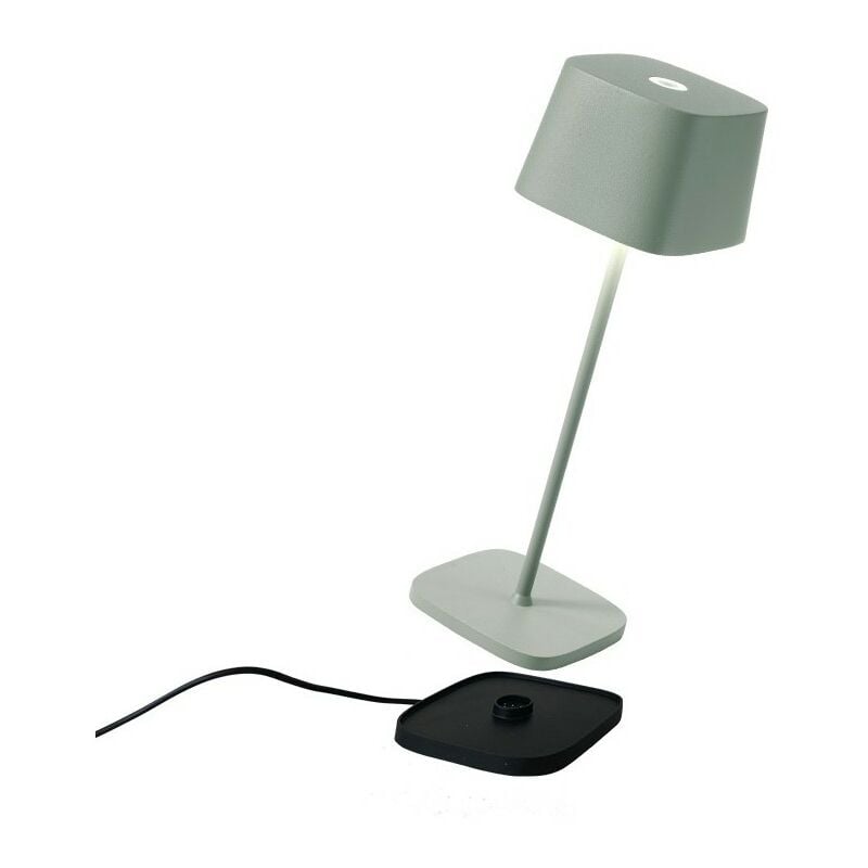 Zafferano - Lampada a led da tavolo Ofelia Pro Salvia ricaricabile e dimmerabile