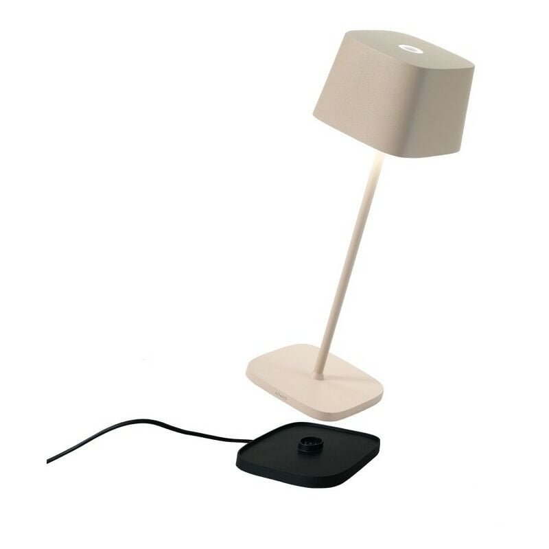Zafferano - Lampada a led da tavolo Ofelia Pro Sabbia ricaricabile e dimmerabile