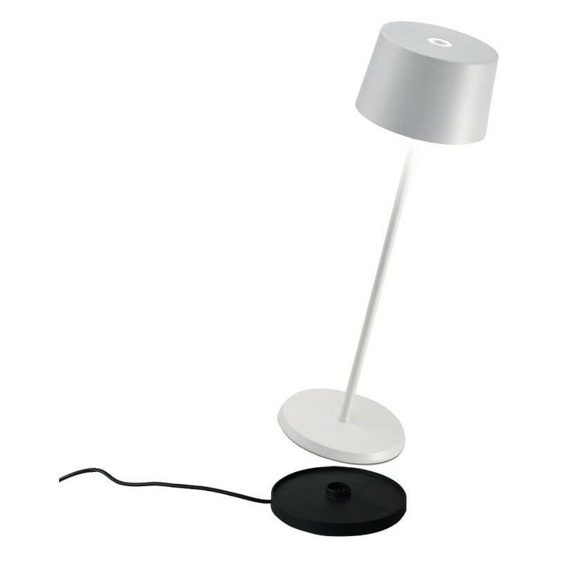 Lampada a led da tavolo Olivia Pro Bianca ricaricabile e dimmerabile