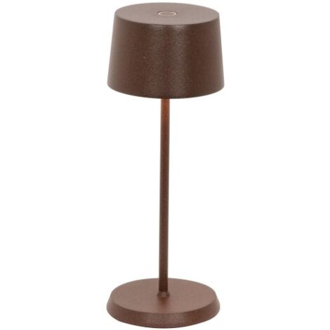 Zafferano OLIVIA PRO MICRO Lampe de table LED Corten rechargeable et dimmable