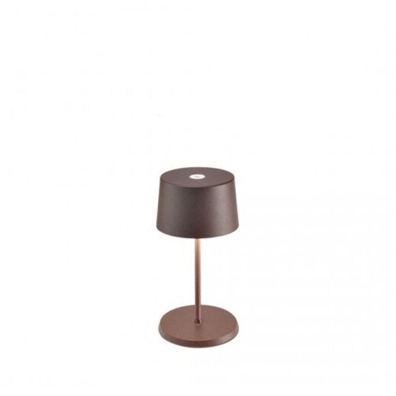 Zafferano - Lampe de table led Olivia pro mini corten, rechargeable et dimmable