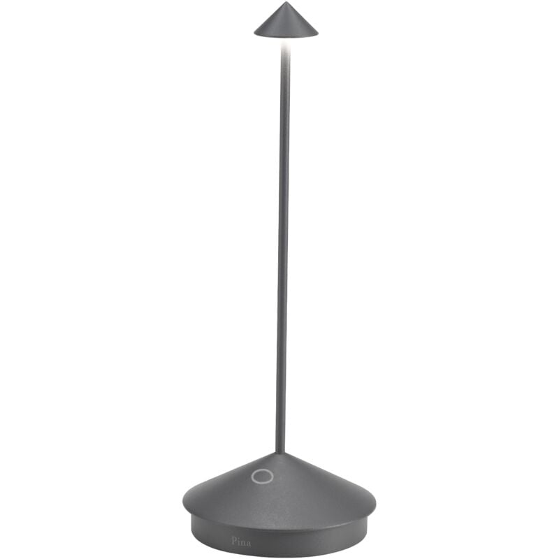 Zafferano - Pina Lampe de Table, Lampe Portable Rechareable, IP54, Anthracite, 29 cm