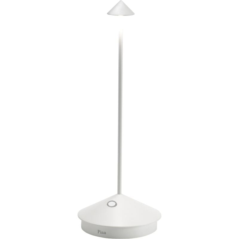 Zafferano - Pina Lampe de Table, Lampe Portable Rechareable, IP54, Blanc, 29 cm