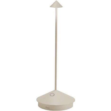 Zafferano Pina Lampe de Table, Lampe Portable Rechareable, IP54, Crème, 29 cm