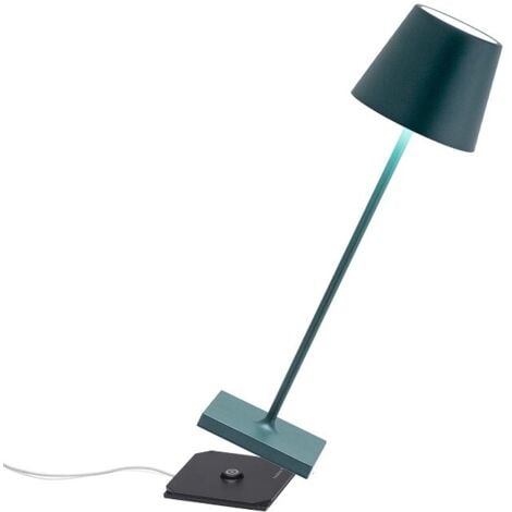 Zafferano Poldina Pro Lampada da Tavolo Ricaricabile Verde Scuro
