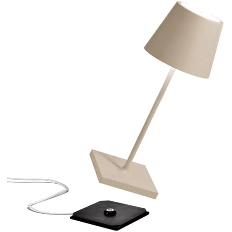 Zafferano Poldina Pro Mini Lampe de Table, Lampe Portable Rechareable, IP65, Crème, 30 cm