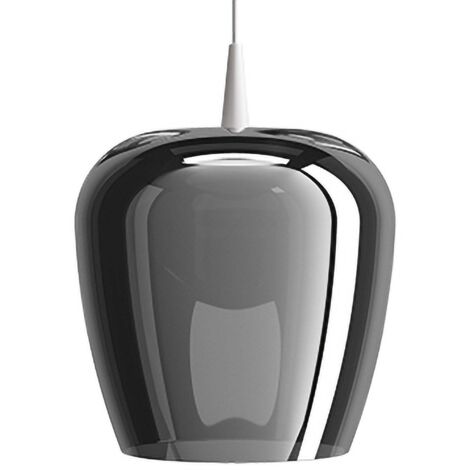 Zafferano Suspension Bilia 230V LED 8W en verre borosilicate soufflé avec diffuseur couleur Blanc et Argent diamètre 27 cm
