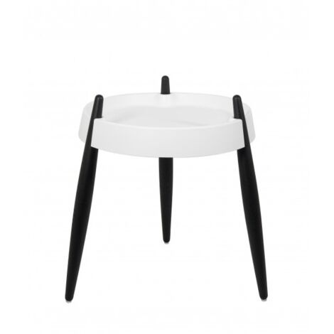 Zafferano Table Basse LIOLÀ h47cm Blanc Frêne Noir