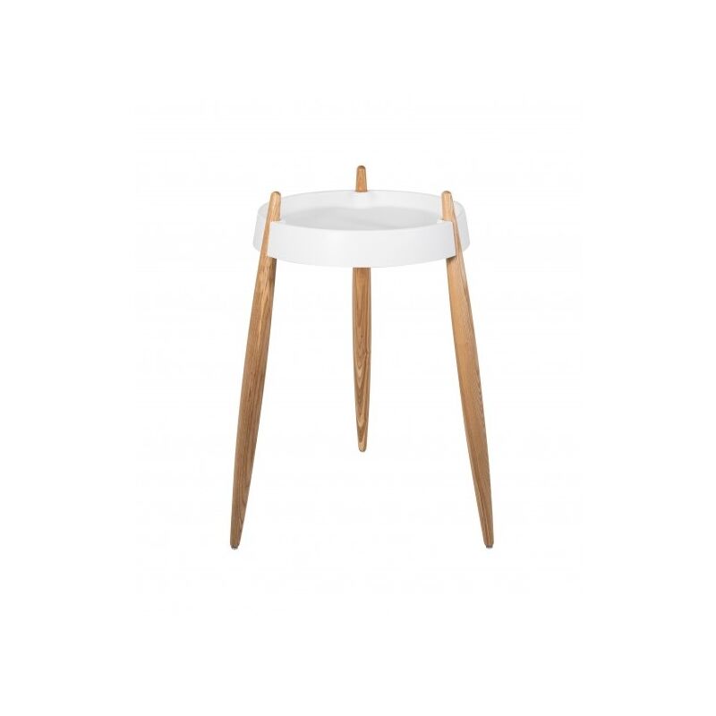 Table Basse liolà h67cm Blanc Frêne Naturel - Zafferano