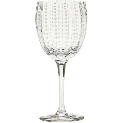 Zafferano Verre à pied en verre soufflé série Perle transparent lot de 2 pièces - Design élégant et artisanal pour votre table raffinée