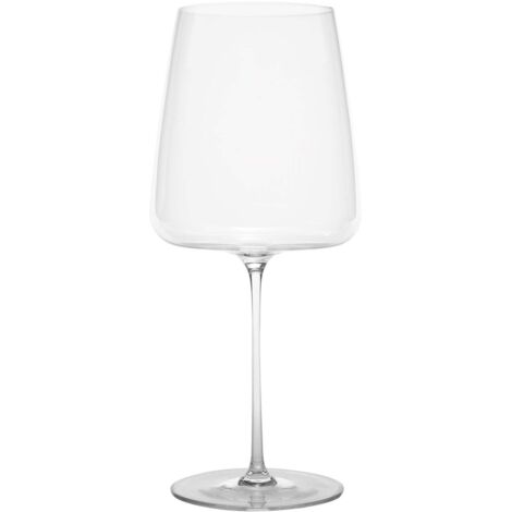 Zafferano Verre à pied Ultralight pour vins rouges en verre sonore supérieur, capacité 75 cl, design moderne, lot de 2 pièces, transparent.