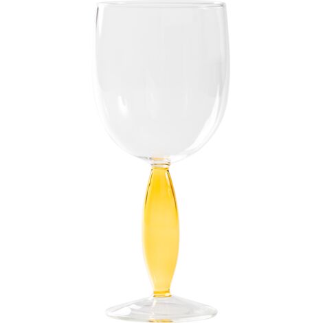 Zafferano Verre à vin rouge collection Dorici lot de 4 pièces en verre borosilicaté soufflé à la bouche avec tige creuse couleur Transparent Jaune or