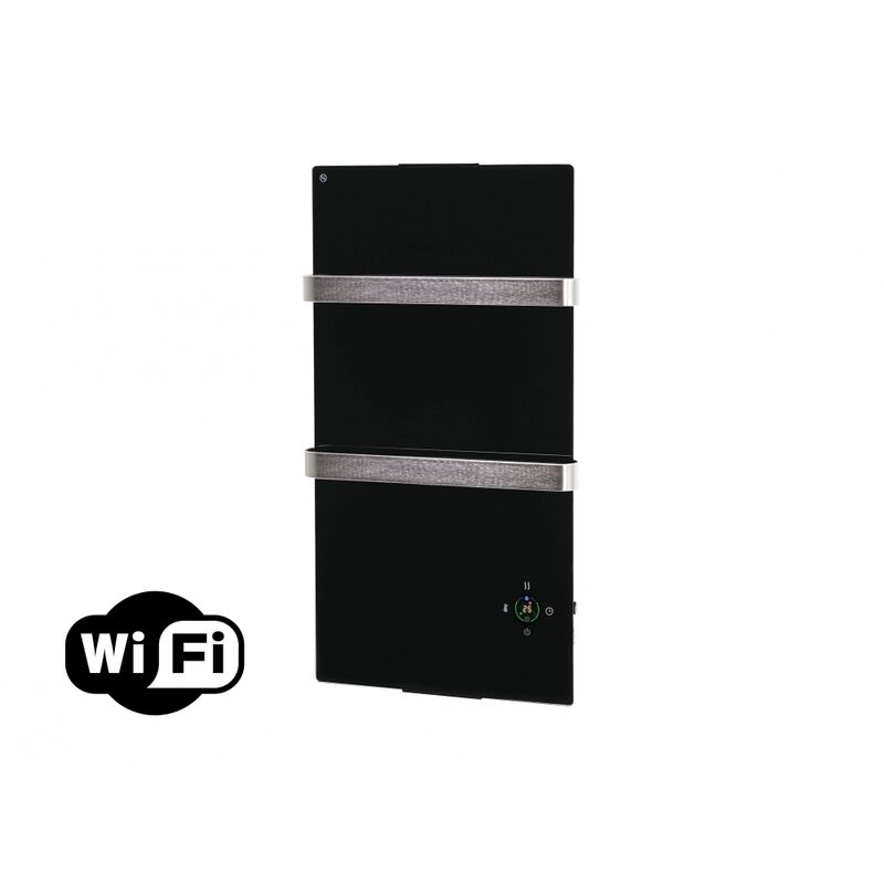 

Purline - Toallero Calefactor Eléctrico 600W, bajo consumo, cristal templado negro, pantalla LCD y control WiFi