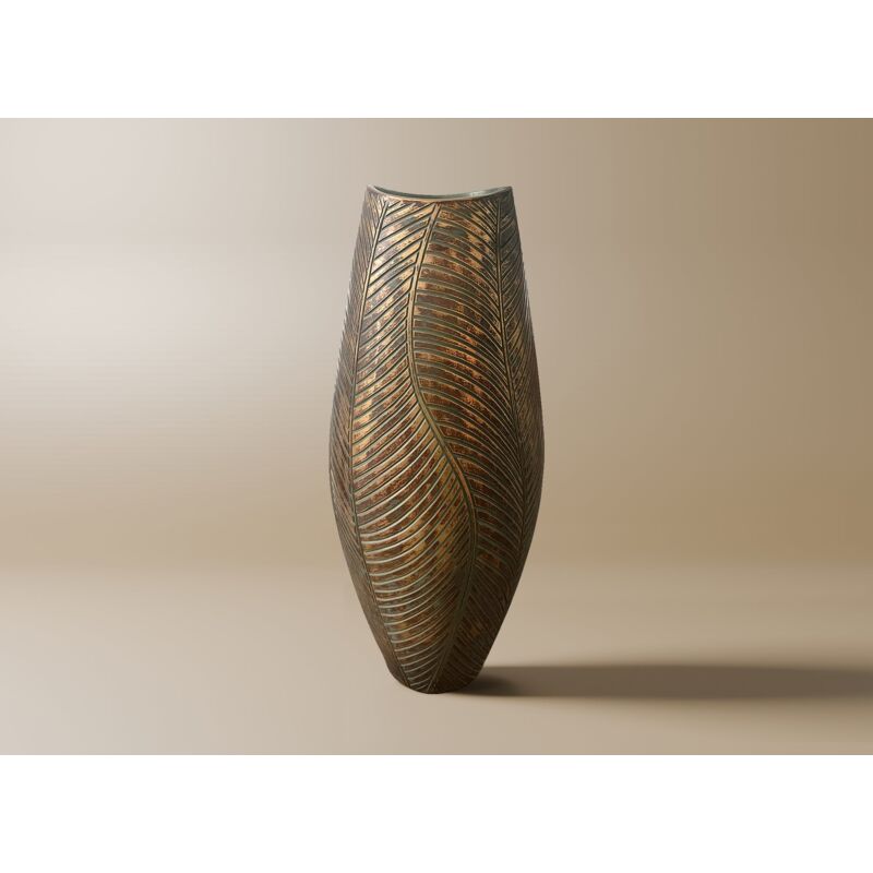 Vase en polyrésine vert et doré H54 cm ZAHARA Vase en polyrésine vert et doré H54 cm ZAHARA