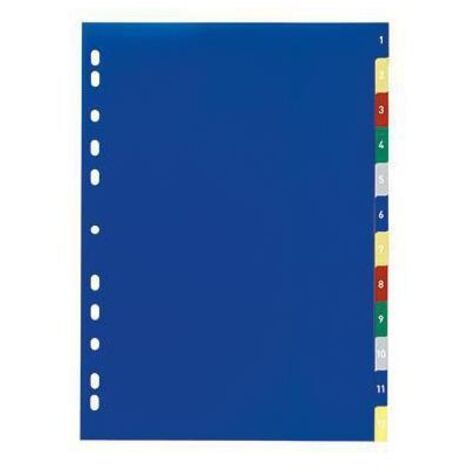 Zahlenregister DIN A4 1-12 Polypropylen mehrfarbig