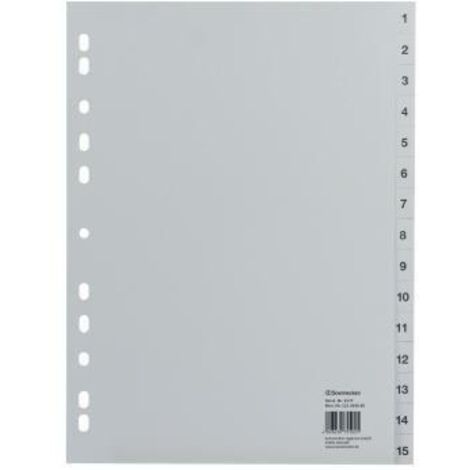 Zahlenregister DIN A4 1-15 Polypropylen grau DIN A4 1-15 Polypropylen grau