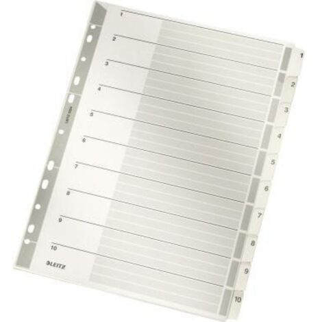 Zahlenregister DIN A4 160g/m² 1-10 Karton grau DIN A4 160g/m² 1-10 Karton grau