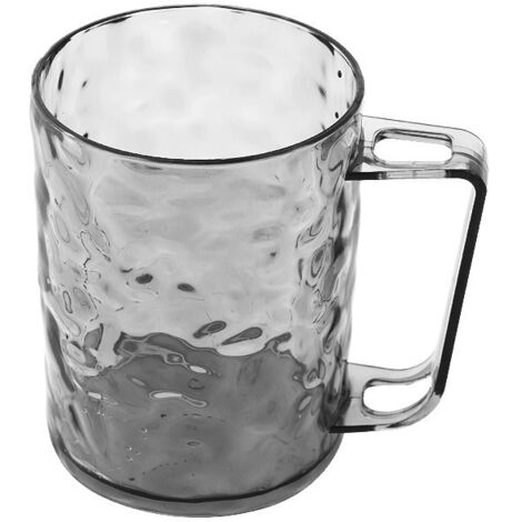 Zahnbürstenhalter, einfacher Badezimmerbecher mit Griff, bruchsicherer Reinigungsbecher fürs Badezimmer, großes Fassungsvermögen, Halter für Zahnbürste und Zahnpasta, 1 Stück, grau