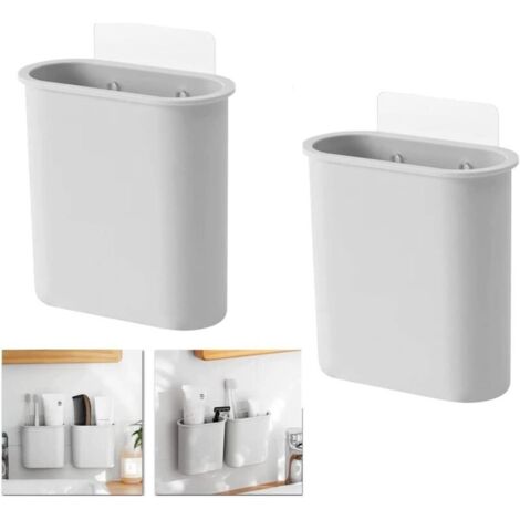 Zahnbürstenhalter mit 2 Fächern, minimalistisches, vielseitiges Wandregal, Aufbewahrungsbox für Zahnbürste, Rasierer, Zahnpasta und Kamm im Badezimmer