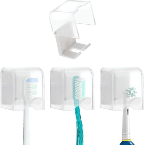 Zahnbürstenhalter zur Wandmontage mit Zahnbürstenabdeckung – Zahnbürstenhalter zur Wandmontage für Dusche und Badezimmer