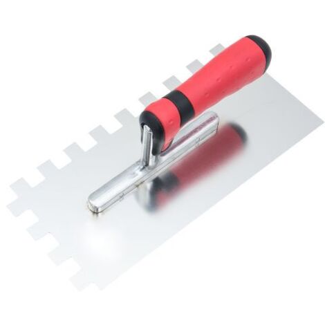 Zahnglättekelle 280 x 130 mm Zahnung 15 x 15 mm mit Zwei-Komponentengriff Fliesenwerkzeug