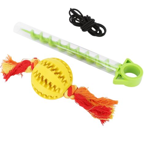 Zahnpflege-Kauspielzeug für Hunde, strapazierfähiger Gummiball zur Zahnreinigung – 8 cm, gelb, für Hunde aller Größen