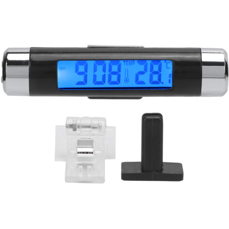 ZAICOLER Auto-Thermometer, 2-in-1-Digital-Auto-Thermometer mit stabiler schwarzer Innen- und Außenanzeige, blauer Hintergrundbeleuchtung und Kalender.