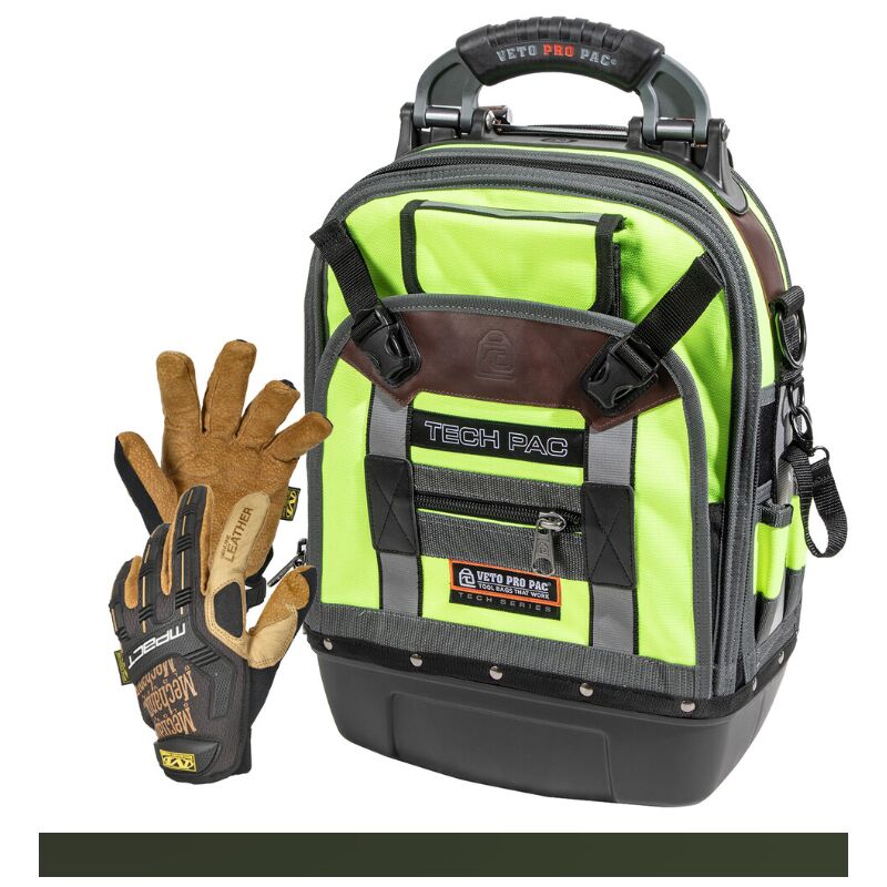 Zaino portautensili con guanti in pelle Mechanix