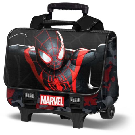 ZAINO SPIDERMAN NERO MOCHILA CARTELLA TROLLEY 2.0 SPIDERMAN MILES