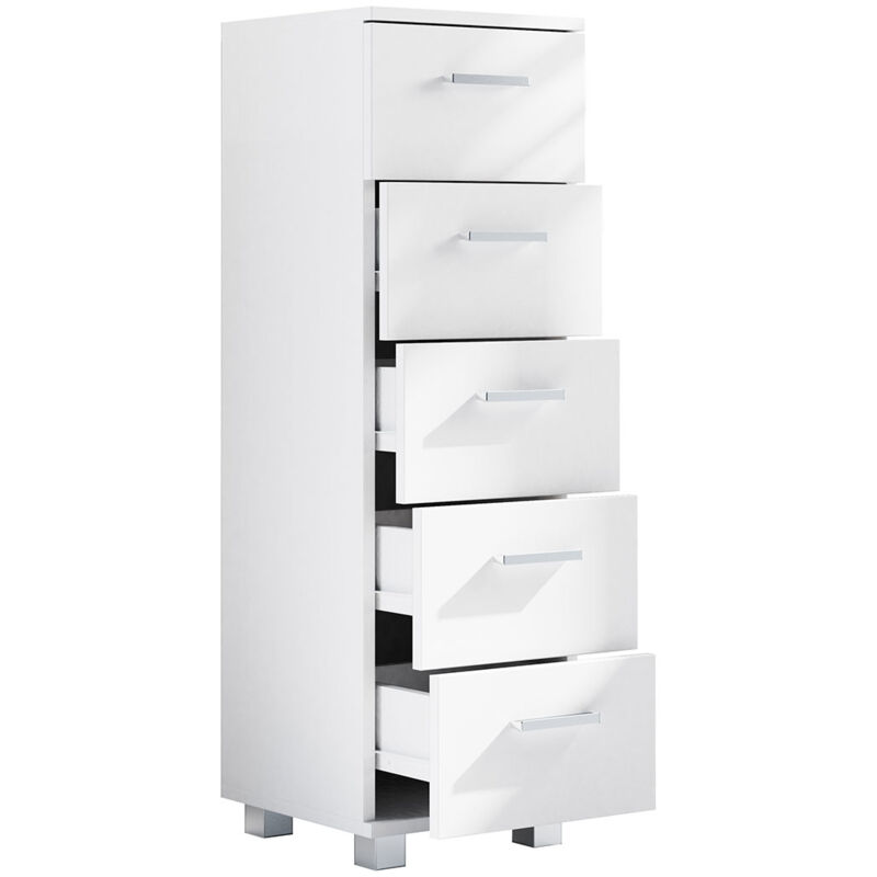 Ebuy24 - ZaloMSB armoire de salle de bain 5 tiroirs blanc.