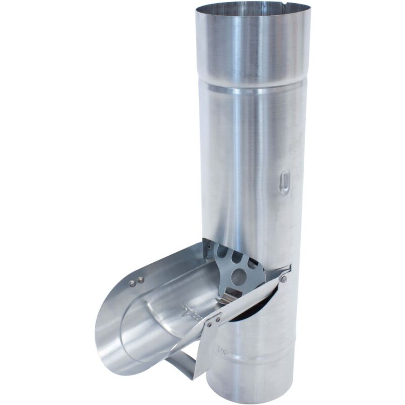 Zambelli - Clapet de tuyau d'eau de pluie avec tamis, protection contre les feuilles par tamis, montage simple, Zinc-titane - 87mm, argent