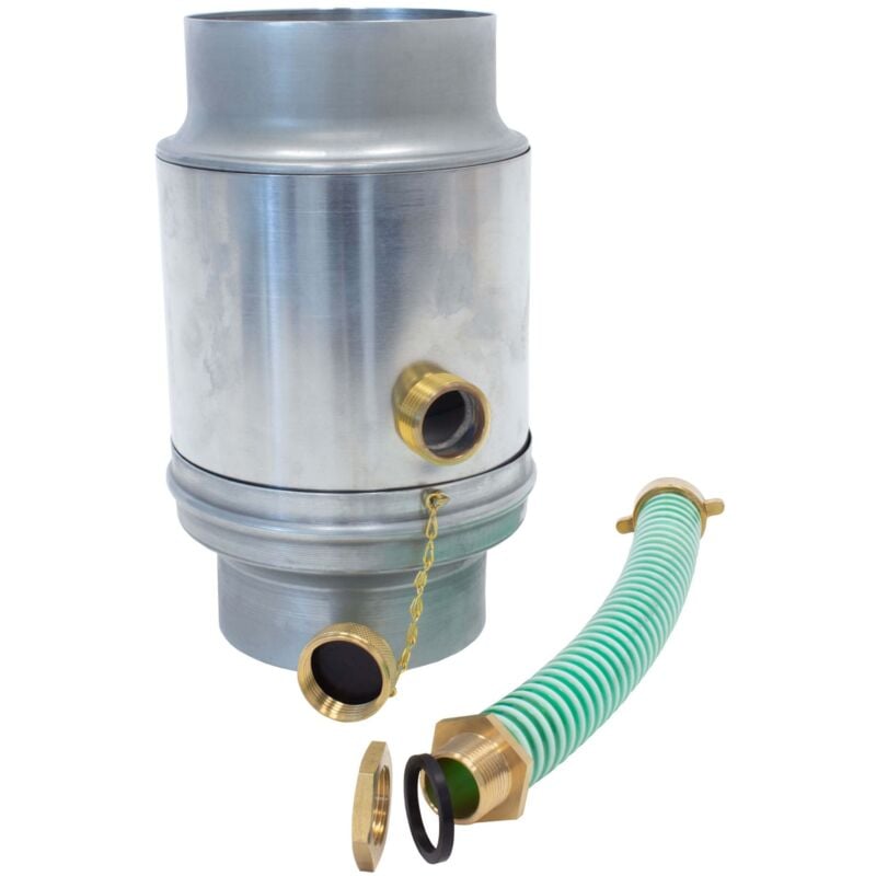 Zambelli - Collecteur d'eau de pluie avec raccord de tuyau pour tonneau d'eau de pluie, collecteur d'eau en zinc-titane résistant à la corrosion,